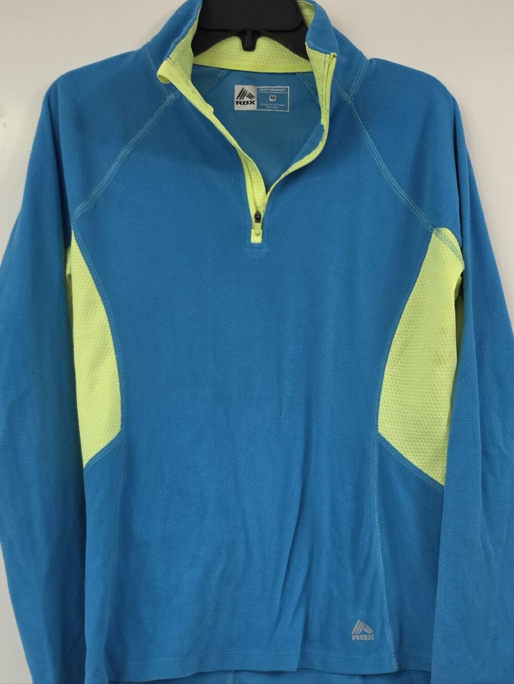 RBX Teal Long-Sleeve Active Top with Neon Yellow Accents